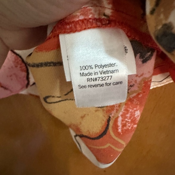 EUC Nine West Large Floral Print Orange/Pink Blouse XXL - Picture 4 of 6